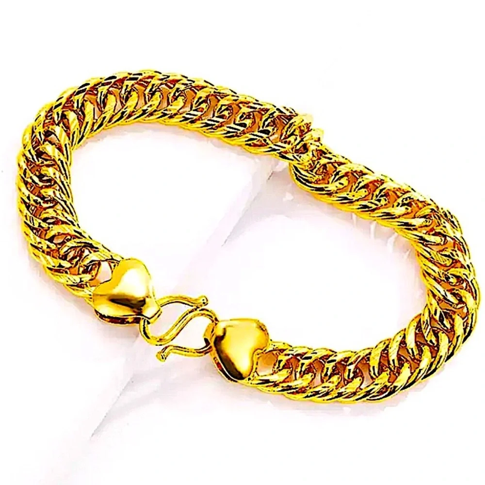 Gold Plated Cuban Chain Link Unisex Bracelet